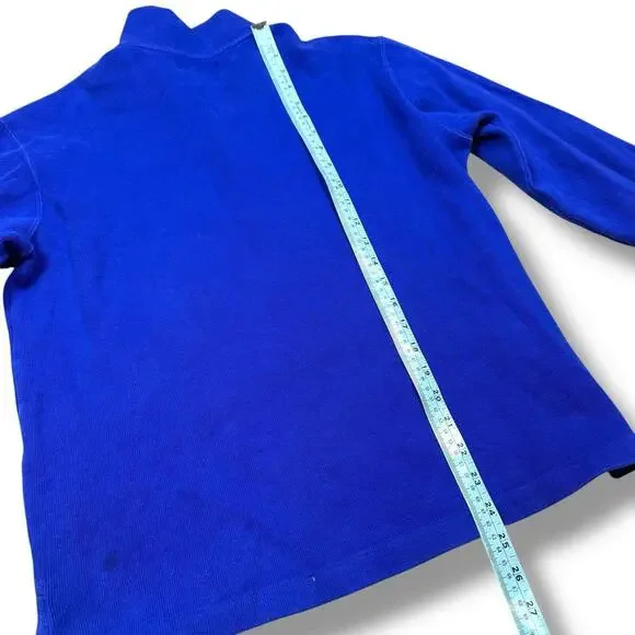 VTG Polo Ralph Lauren Sweatshirt Men’s Sz S Blue 1/4 Zip Pony USA Island Made - Picture 7 of 9